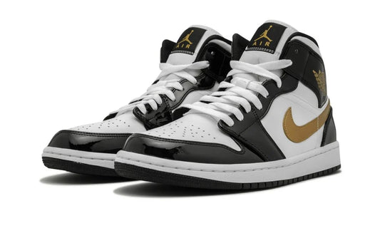 Air Jordan 1 Mid “Black/Gold Patent Leather”